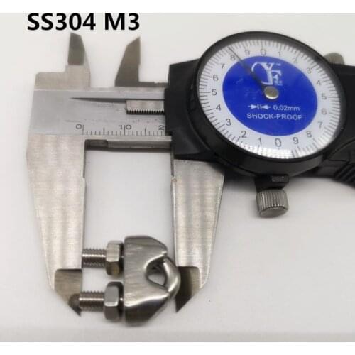 10pcs M3/3mm Wire Rope Clip U-Bolt Type 304 Stainless Steel U Bolt Clamp