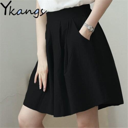Plus Size High Waist Shorts Summer Loose Breathable Womens Wide-leg Five-point Pants Korean Style Thin Ladies Casual Culottes