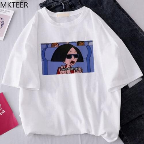 Eww Feelings Summer Spoof Letter Print Women Casual Harajuku Ulzzang Cartoon Fun T-Shirt Short Sleeve Casual Harajuku Tees Tops
