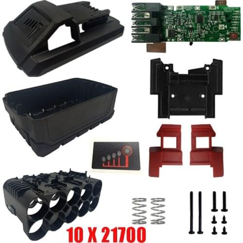 10* 21700 Li-ion Battery Plastic Case PCB Charging Box Shell For Milwaukee m18 18V 20V 8Ah Lithium Battery