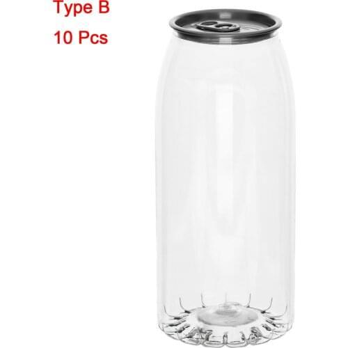 10Pc Zip-Top Cup Cans Drinks Pots Disposable Juice Milk Tea Bottles Clear Plastic Beverage Container Sealed Water Canning Bottle