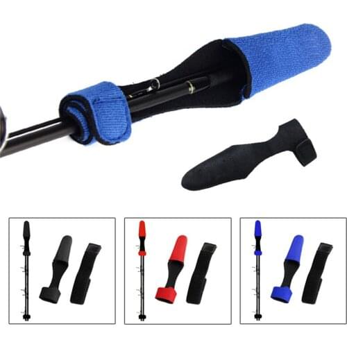 2pcs Fishing Rod Covers Pole Glove Oxford Clothes Fish Rod Protector+Tie Wrapping Band Belt Fishrod Accessories 2