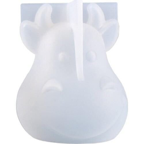 3D Cow Mascot Desktop Ornaments Casting Silicone Mould DIY Crafts Decorations Making Tools Crystal Epoxy Resin Mold