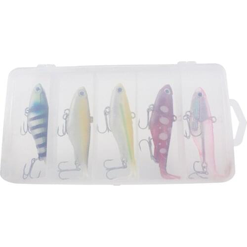 5pcs Soft Fishing Lure Jigs - Swim Hooks Lures Baits Spinnerbait Swimbait Crankbait for Freshwater Saltwater Trolling