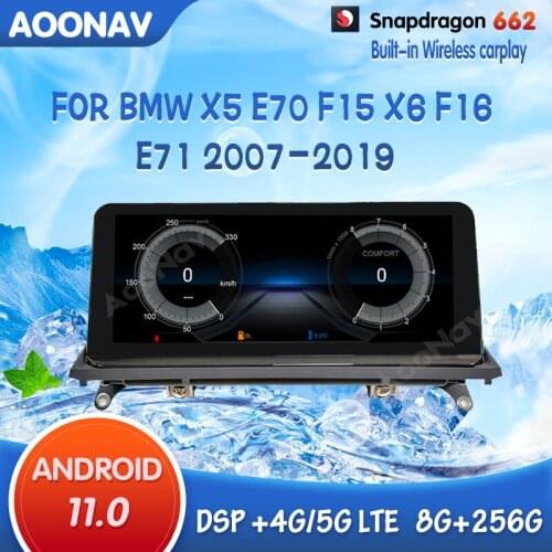 Snapdragon 662 256GB Car Radio GPS Navi For BMW X5 E70 F15 X6 F16 E71 2007-2019 multimedia player DVD Head Unit Auto Android11