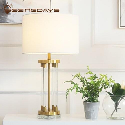 Free Shiping Post-Modern Simple Glass Rod Crystal Living Room Table Lamp Creative Home Decoration Luxury Bedroom Bedside Lamp