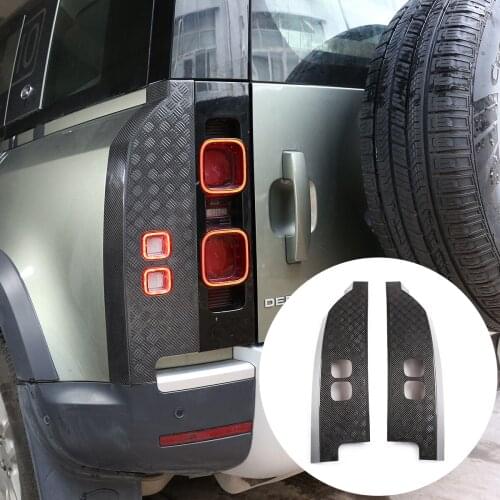 For 2020-2022 Land Rover Defender 90 110 real carbon fiber taillight frame decoration board frame sticker interior accessories