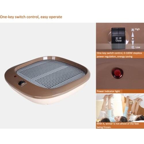Home Foot warmer HFW1009 electric heater Poleless Temperature Regulation heating machine suit for Child/parent/elder 220v 100w
