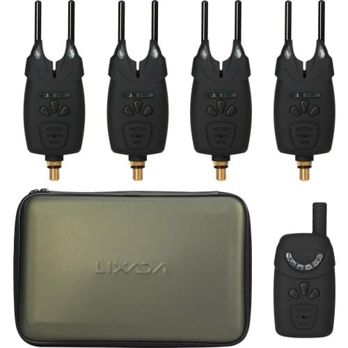 Lixada Electrocnic Fishing Alerts Bite Alarm LED Wireless Fishing Alarm Digital Fishing Receiver Sound Alert Kit with Case