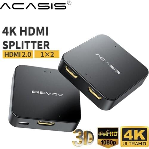 HDMI-compatible Splitter 1 in 2 Out HDMI-compatible Switcher Supports 3D 4K@30HZ Full HD1080P For Xbox PS4 PS3 Monitor Display