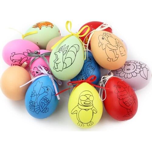 Colorful Plastic Easter Eggs 10 Pcs Simulation Easter Eggs Events Party DIY Decorative Gadgets Assortment Ornament Toys Gifts