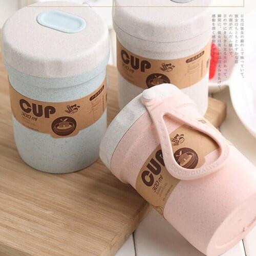 Creative Wheat Straw Breakfast Drink Porridge Cup Portable Breathable Sealed Soup Cans To Work Soup Cup New