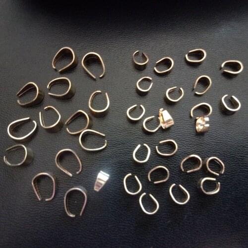 10pcs/lot 9/11mm Metal Pendant Necklace Buckle Clasp Connectors, Pinch Clip Bail Pendant Hooks Diy Fashion Jewelry Findings