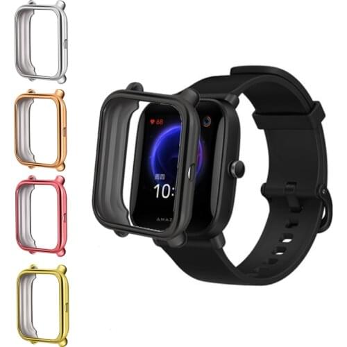 TPU Soft Full Edge Protector PLating Case Shell Frame For Amazfit BIP S/Lite/U/Pro GTS 2 Mini Watch Protective Bumper Cover