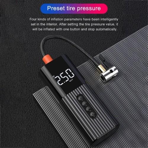 Inflatable Pump Mini Portable Air Compressor with LED Lighting 12V Tyre Inflator for Car Bicycle Ball