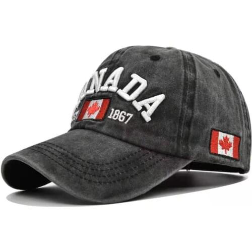 2021 New Fashion Washed Gorras Canada Baseball Cap Flag Of Canada Hat Snapback Adjustable Mens Baseball Caps Brand Snapback Hat