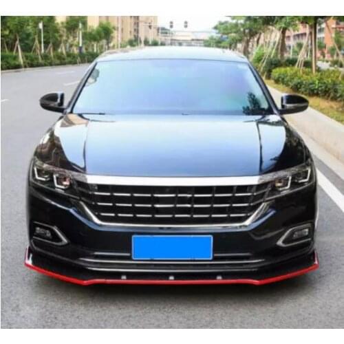 For Passat 2019-2020 Front Bumper Spoiler Guard Lip Front Shovel Kit Carbon Fiber Surface Trim Strip Chin Pad