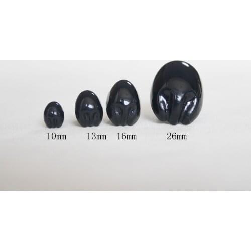 10pcs 10mm 13mm 16mm 26mmblack safety toy animal toy doll noses + washer plush doll accessories size option