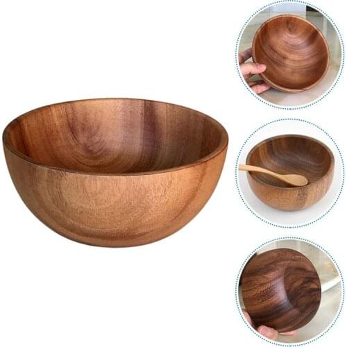 Practical Wooden Cutlery Household Basin Fruit Bowl Salad Bowl Wooden Tableware Household And Basin