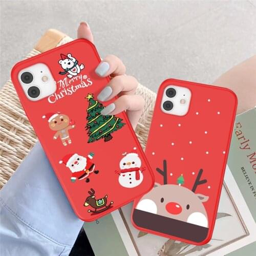 Cartoon Christmas Case For iPhone 12 11 Pro Max XR X XS Max 7 8 6 6S Plus 12 Mini 5 5S SE 2020 Soft Cover For iPhone 13 Pro Max