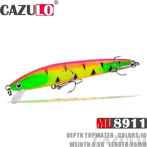 Minnow Fishing Lure Accesorios Weights 8.5g 95mm Floating Artificial Baits De Pesca Articulos Wobblers Trolling Pike Fish Leurre