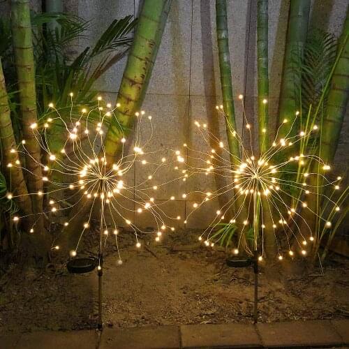 Solar Firework Light 150 LED Outdoor Firework Solar Garden Decorative Lights for Walkway Pathway Backyard Christmas Decoration