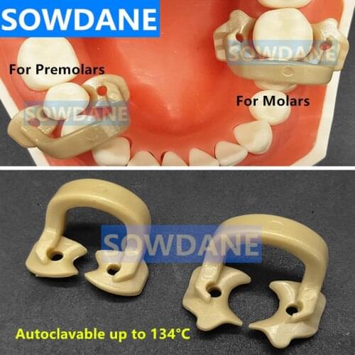 1 piece Dental Rubber Dam Clamp Resin Molar Premolar Clips Autoclavable 134℃ Rubber Barrier Clamps for Dentist