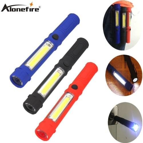 AloneFire X300 LED Flashlight COB Led Portable Plastic Perfect Torch Lamp With Magnetic And Clip For Camping Outdoor Sport Light