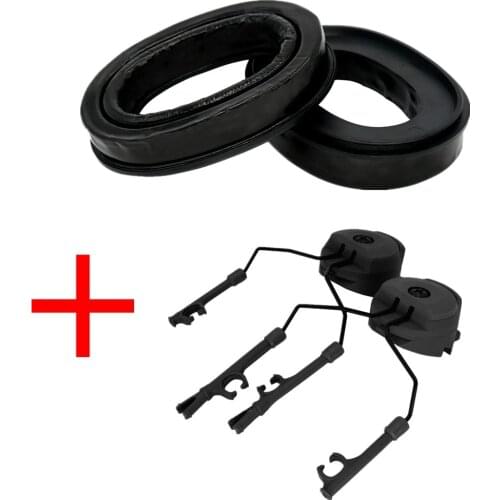 Military Tactics Peltor Helmet ARC Helmet Track Adapter Headphone Bracket and Gel Ear Pads for COMTAC I II III Tactical Headset