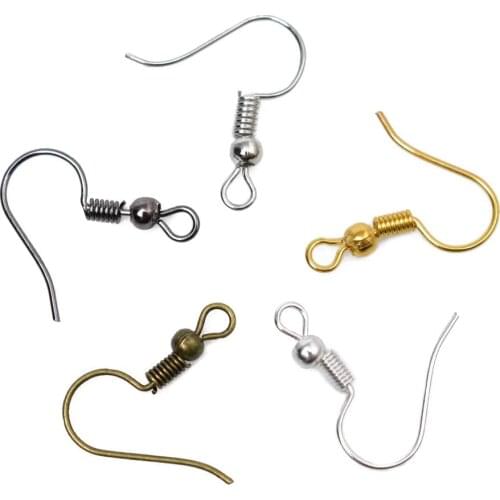 100pcs/lot Earring Findings Earrings Clasps Hooks Fittings DIY Jewelry Making Alloy Hook Drop Earrings Accessories 6 Color