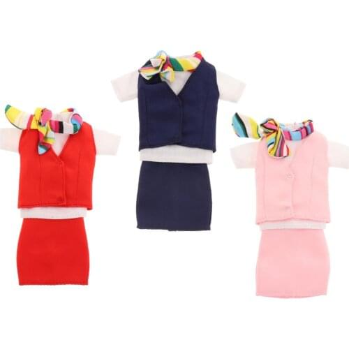 Handmade Doll Clothes 12 Inch BJD Doll Adorable Playtime Stewardess Suit Party Daily Casual Wear Girls Gifts
