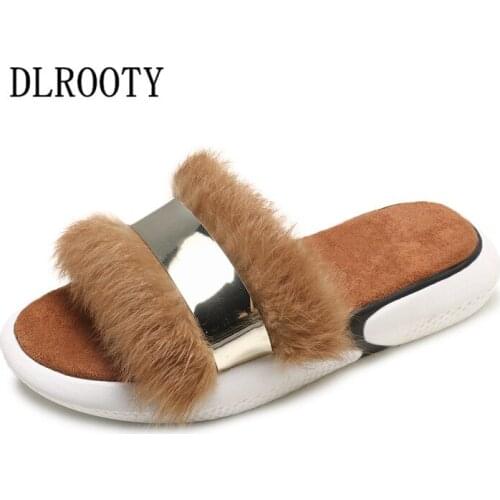 Women Slippers Winter Warm Outdoor Flip Flops 2018 New Fashion Solid Silent Non-slip Shoes Woman Slides Flat Casual Comfortable