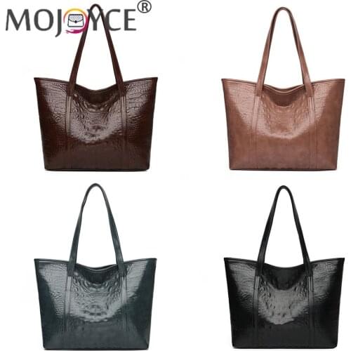 Ladies Totes Shoulder Bags PU Leather Women Handbag Totes Exquisite Shopping Bag with Alligator Pattern Designed