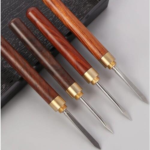 1Pcs Sandalwood Tea Knife Needle Pick With Wood Handle Puer Tea Tools Cone Needle Breaking Prying Tea Brick Professional Tool