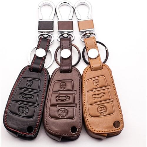 100% leather car key case car key cover For Audi A1 A3 A4 A5 A6 A7 A8 Q2 Q3 Q5 Q7 TT TTS S3 S4 S5 car-covers Key cases shell