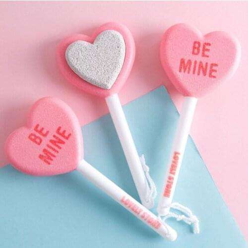 100pcs Random Color Love shape Foot Hard Dead Skin Remover Pedicure Buffer Block Grinding Foot Tools fashion