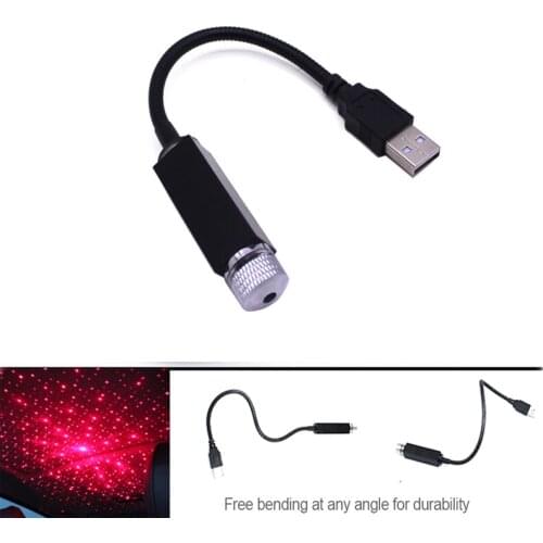 1x USB Atmosphere Lamp Interior Ambient Star Light Projector Starry LED Atmosphere Galaxy Decoration Lamp