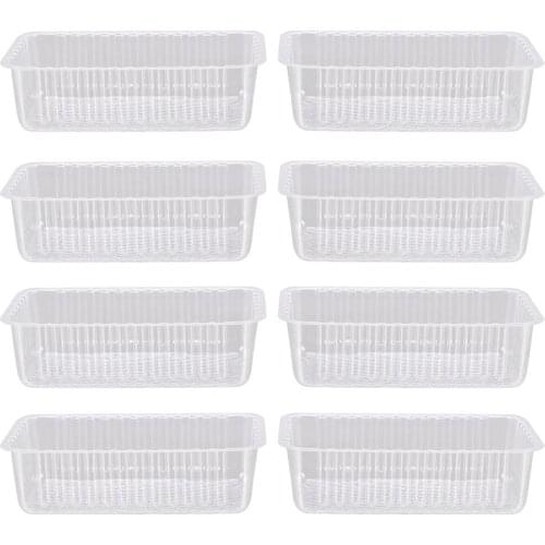 200 Pcs Packing Inner Tray Plastic Blister Tray Transparent Green Bean Cake Inner Tray Dessert Tray (Rectangular Tray)