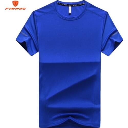 2019 Plus Size L-7XL8XL9XL Mens T Shirt Quick Dry Breathable T-Shirt Spring Summer Fitness Short Sleeve Men Solid color T-Shirt