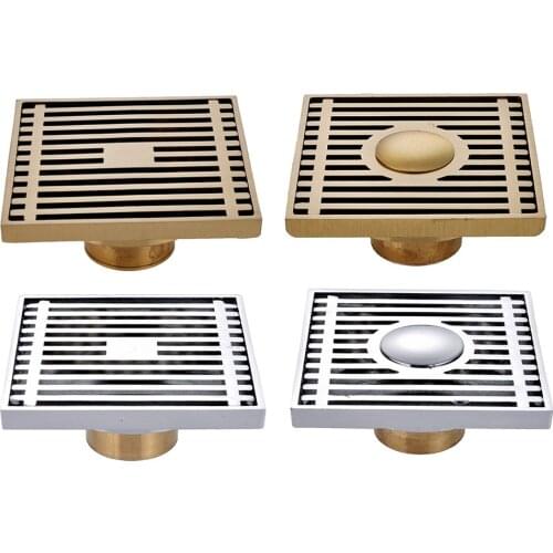4 Inch Square Antique Brass Floor Drain Water Strainer For Bathroom Kitchen