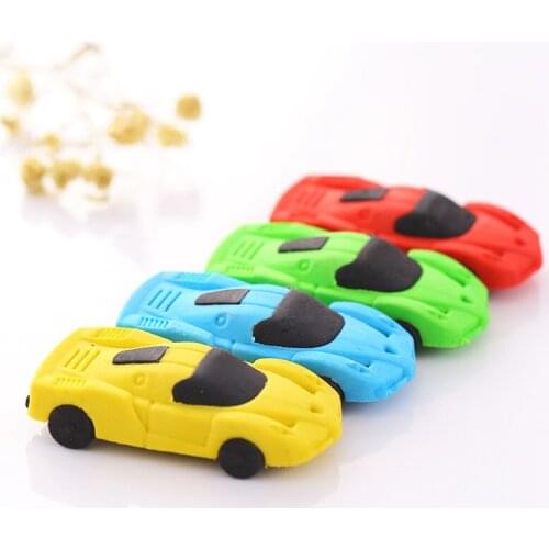 4Pcs Promotions Car Styling Pencil Eraser Students Writing Supplies Eraser Rubber Creative Gifts Toy School Supplies