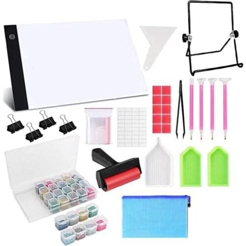 Diamond Painting A4 LED Light Pad Kit, LED Artcraft Tracing Light Table, Tools and Accessories for 5D Diamond Painting