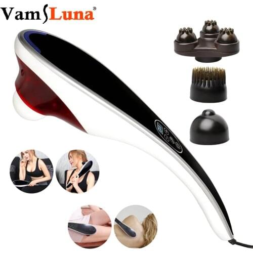 Electric Back Massagers Percussion Deep Tissue Handheld for Neck Body Shoulders Leg Foot Pain Relief Relax - Shiatsu Infrared