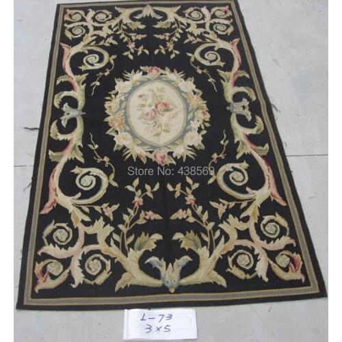 Free Shipping 3'x5' Aubusson Weave Rugs-100% New Zealand WOOL HANDWOVEN RUG