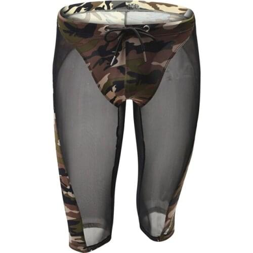 Mesh Boxers Camouflage Men Underwear Elastic Waistband Breathable Sport Boxer Bodybuilding Skinny Boxershort Baselayer Tights