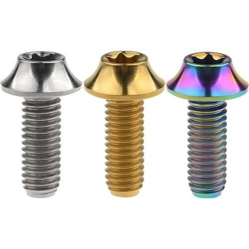 Xingxi Titanium Ti Alloy Bolt Button Torx Head M6X16 20mm V Brake Fixing for Motorcycle Housing Screw Parts Accessory