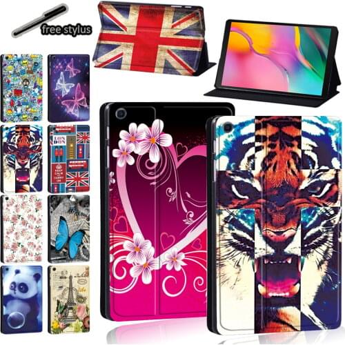 Tablet Case for Samsung Galaxy Tab A7/Tab S6 Lite/Tab A A6 10.1/Tab A 9.7/Tab S5e/Tab A 8.0 Inch Cartoon Pattern + Free Stylus