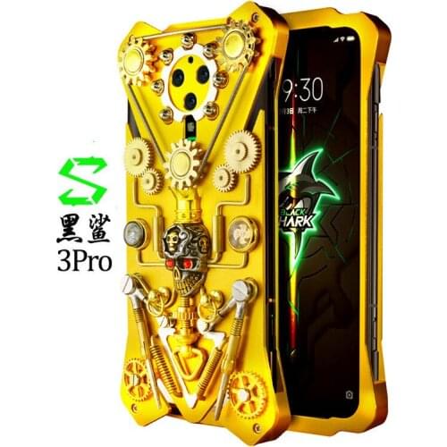 Steampunk Mechanical Phone Case For Xiaomi Black Shark 3 Case Shockproof Diy Gear Skull Gold Cover For Xiaomi Black Shark 3 Pro