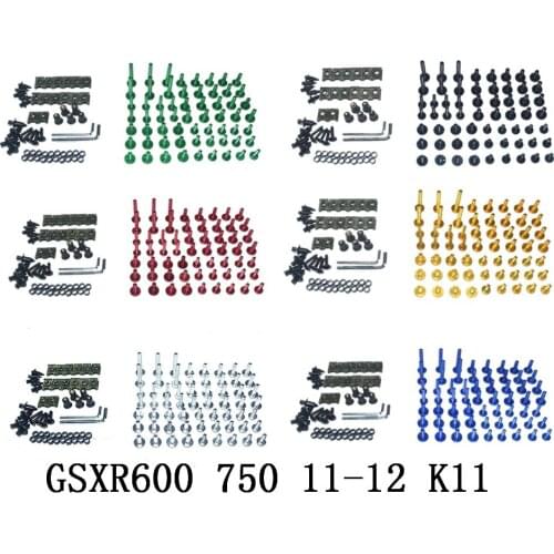 CNC Complete Fairing Bolts Bodywork Screws Nuts Kit For Fit Suzuki GSXR600 750 2011-2012 K11