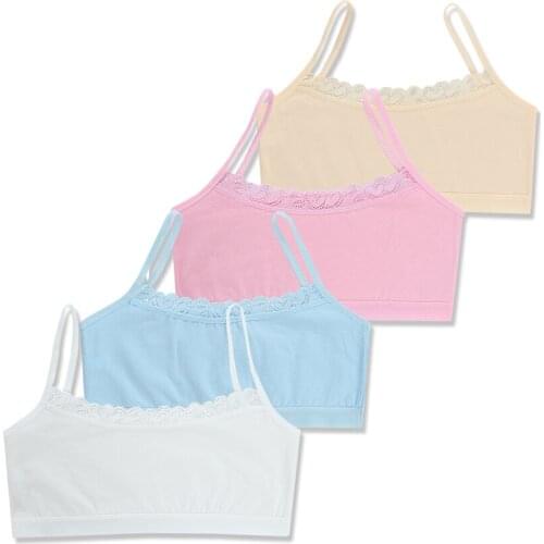 Childrens Breast Care Girl Bra 6-12 Years Hipster Cotton Teens Teenage Underwear Summer Kids Lace Vest Young